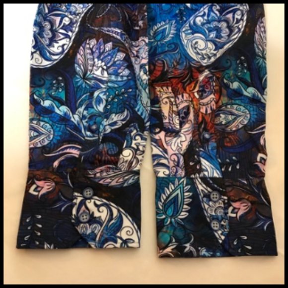 Robert Graham Blue and Brown Paisley Dress Shirt - Picture 14 of 15